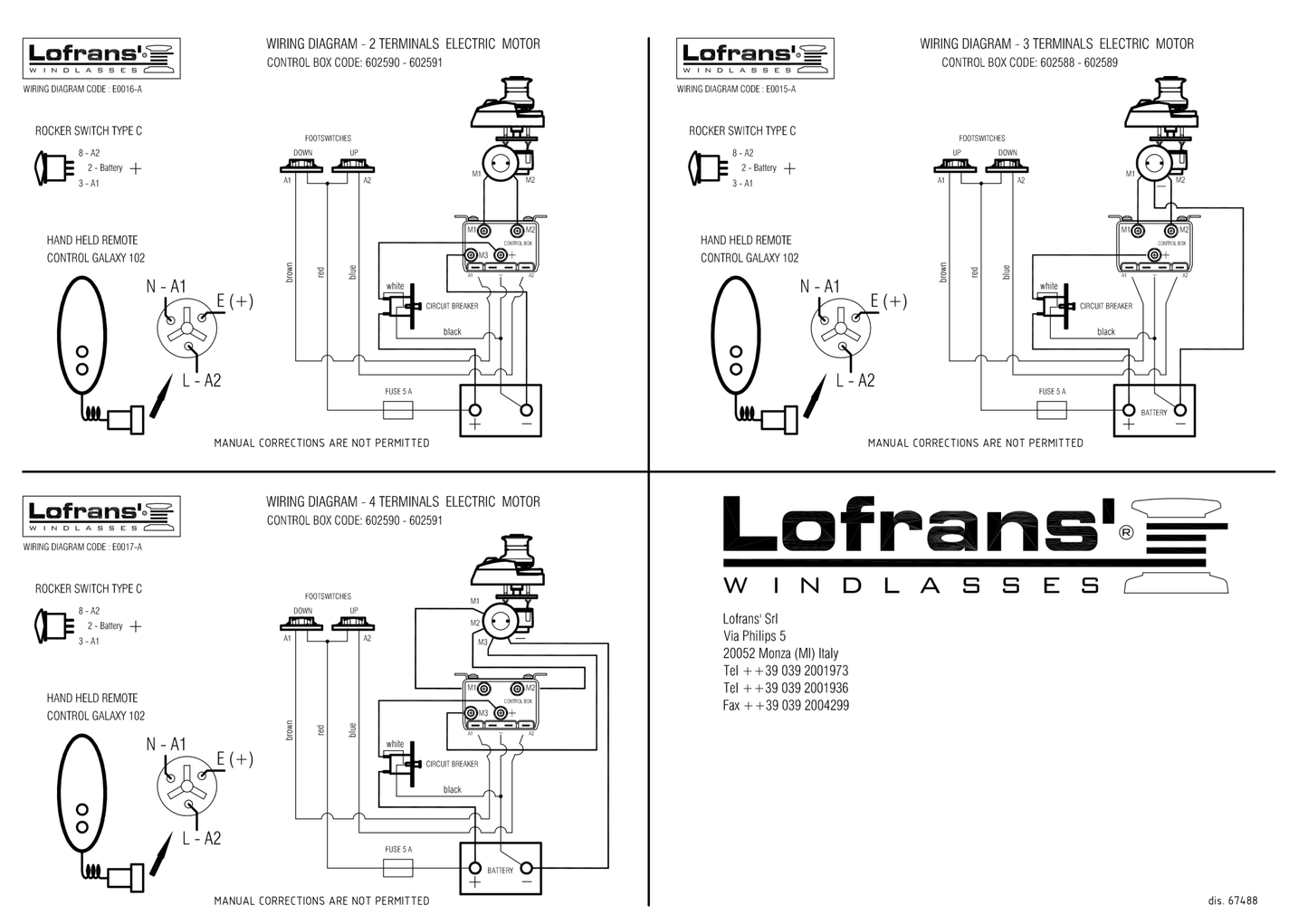 Lofrans Windlass Solenoid Relay Control Box