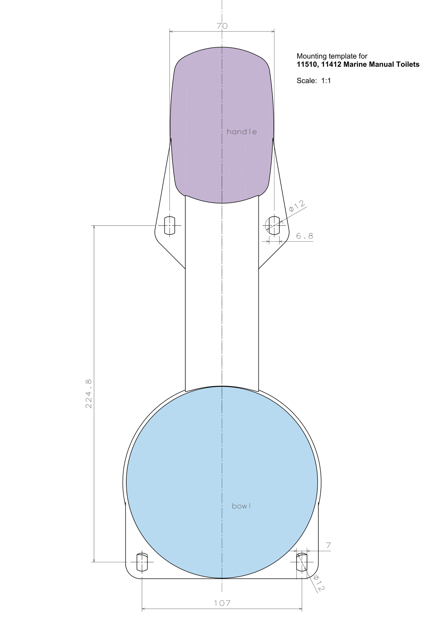 Nuova Rade LT Series Manual Marine Toilet