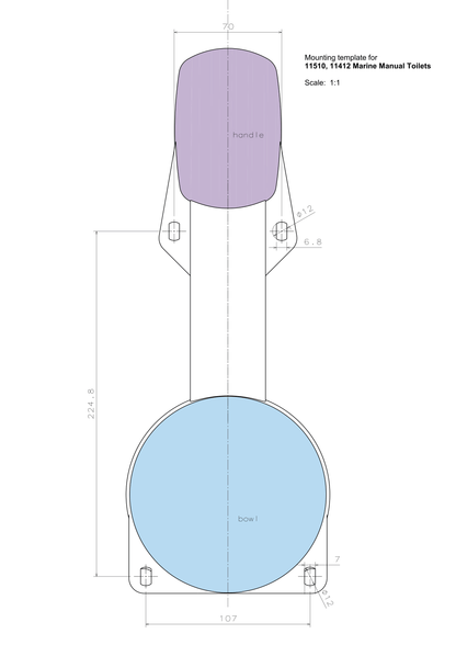 Nuova Rade LT Series Manual Marine Toilet