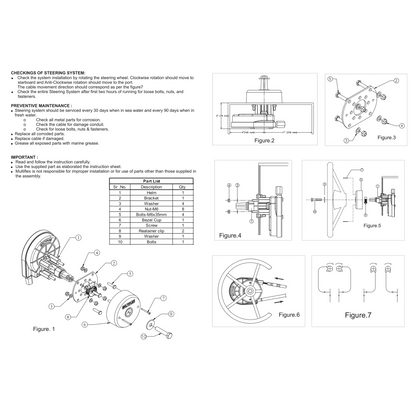 Multiflex Lite 55 Light Duty Aluminum Steering Helm With Black Bezel Kit
