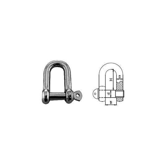 Waveline Galvanised Steel D Shackle