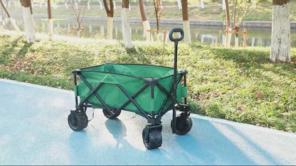 Outsunny Outdoor Pull Along Folding Cargo Wagon Trolley