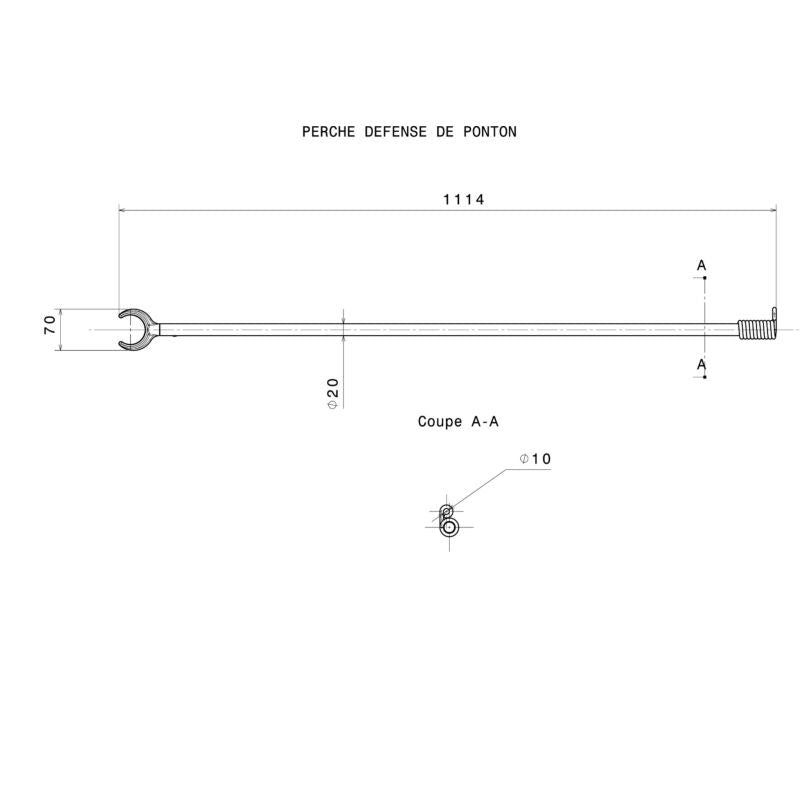 Plastimo Mooring Pole with Hook - 111cm