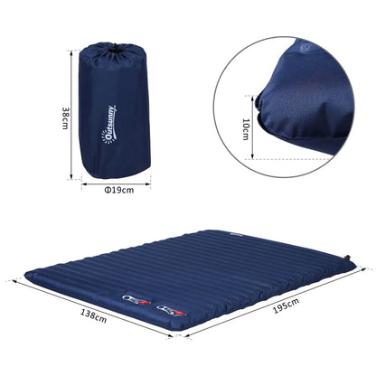 Outsunny Portable Inflatable Camping Double Air Mattress