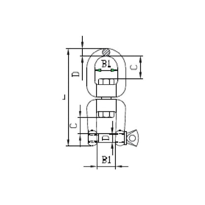 Waveline Stainless Steel Eye And Jaw Swivel