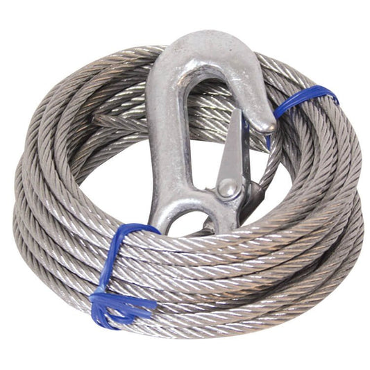 Heavy Duty Winch Cable with Hook - 6 MTR