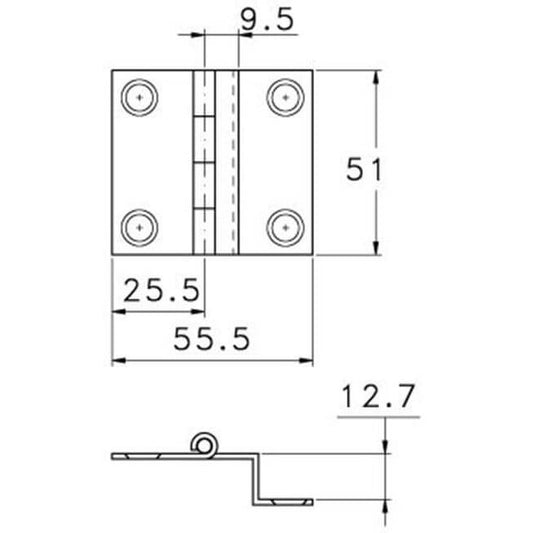 Stainless Steel Deep Offset 12.7mm Hinge