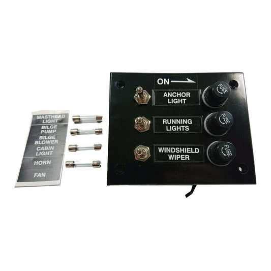 3 Gang Horizontal Switch Panel with Toggles - 12v