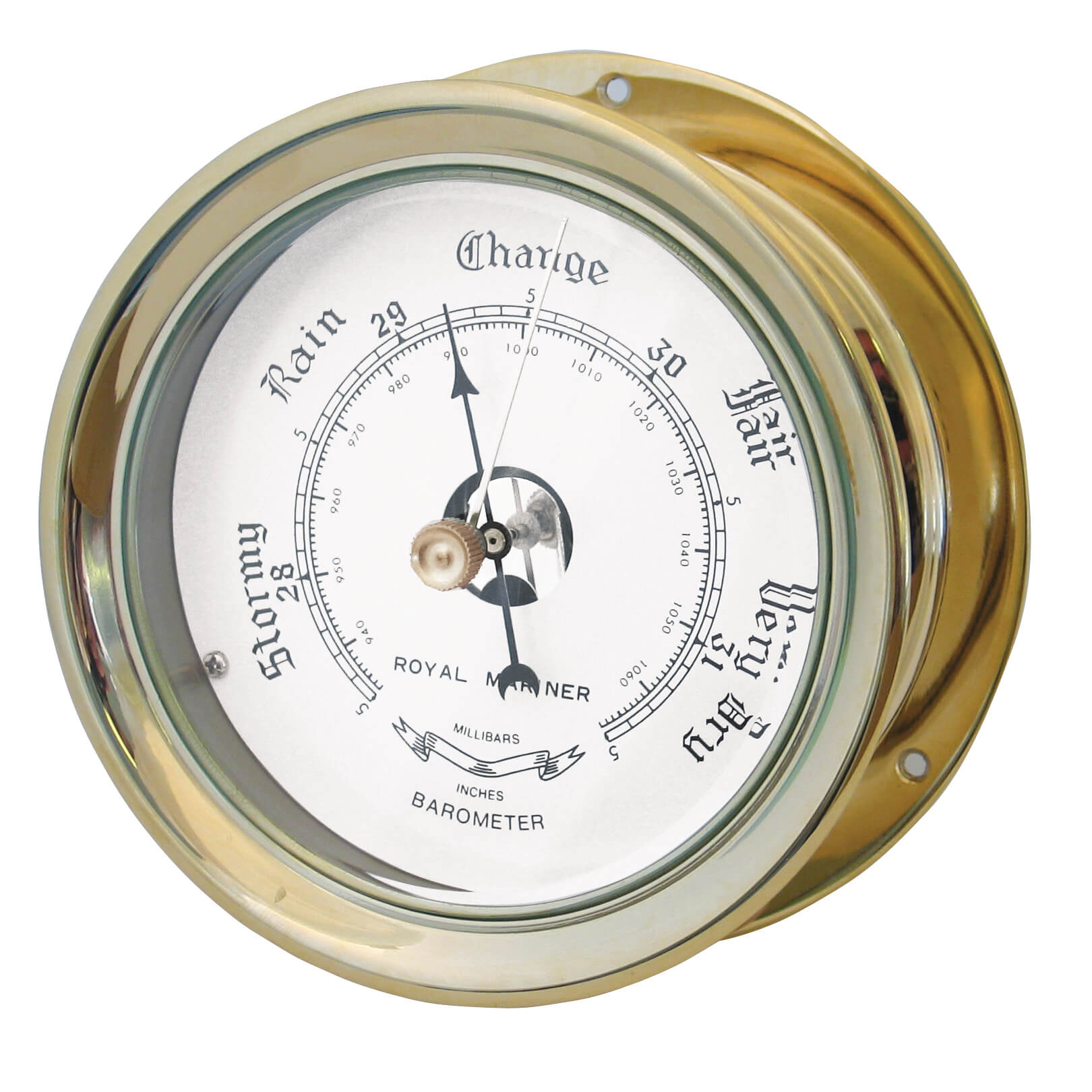 Barometer Ranges MZ Capstan Range Brass Barometer – Marine Scene