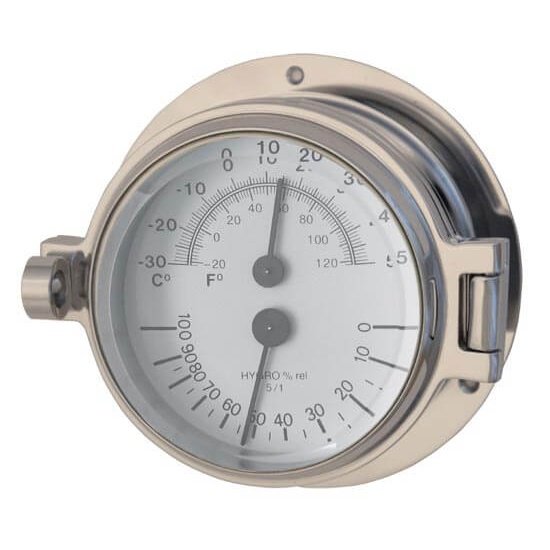 Channel Range Polished Chrome Hygrometer