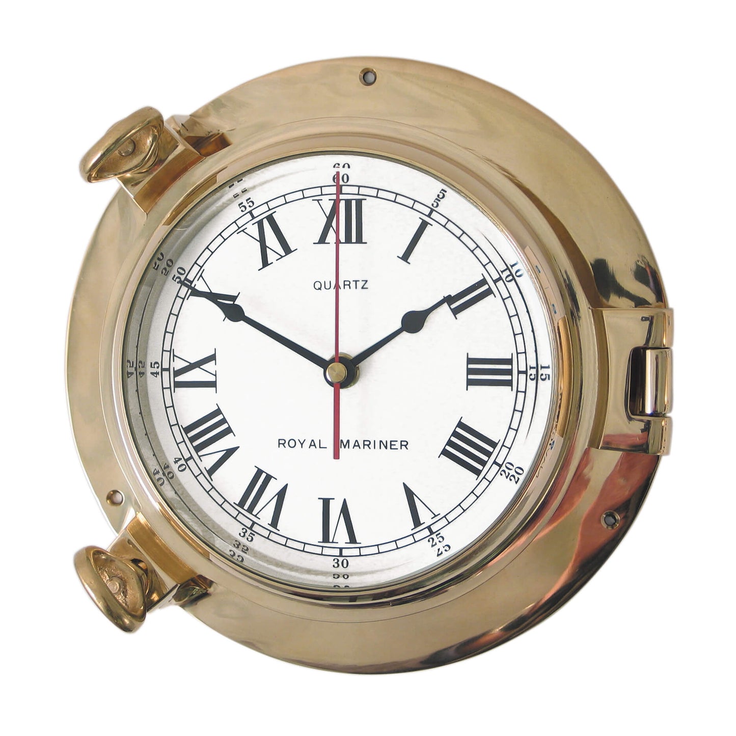 Large Porthole Brass Clock