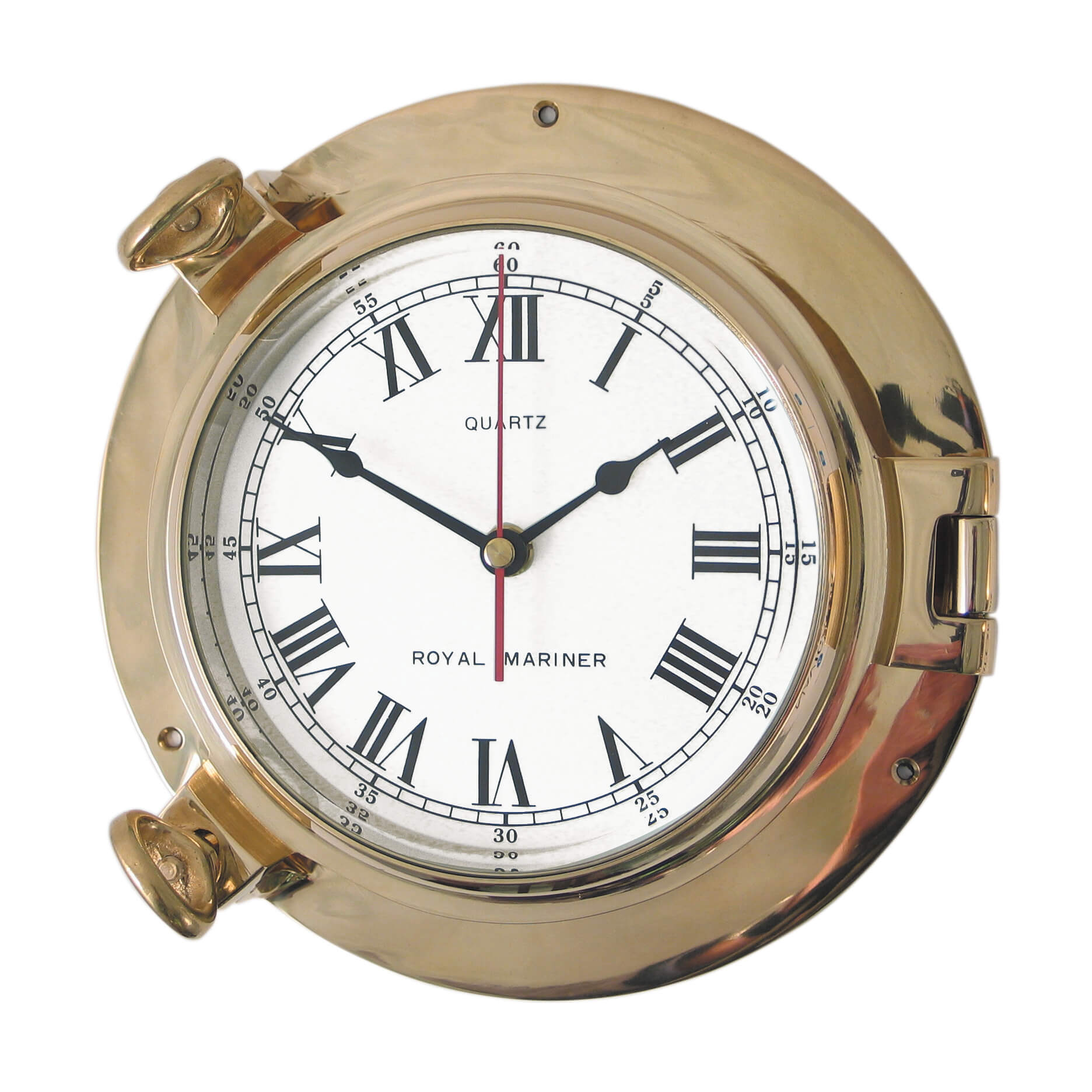 Large Porthole Brass Clock