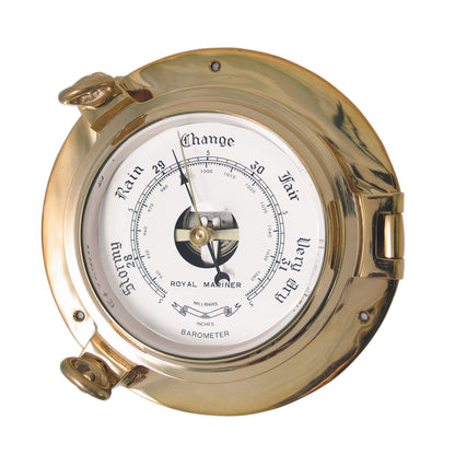 Medium Porthole Brass Barometer