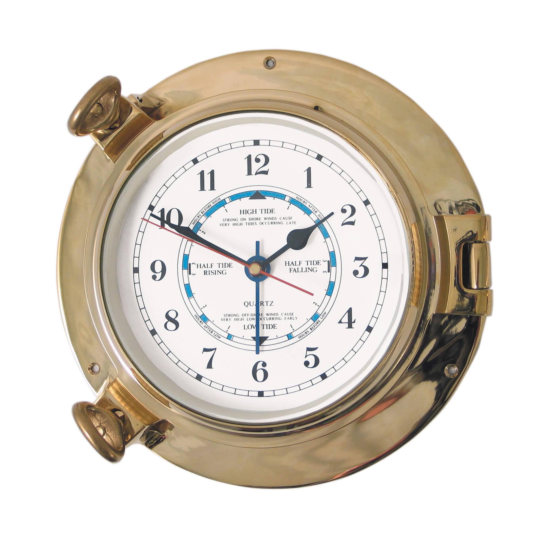 Large Porthole Brass Tide Clock