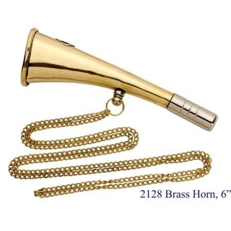 Brass Signal Horn And Chain 15cm