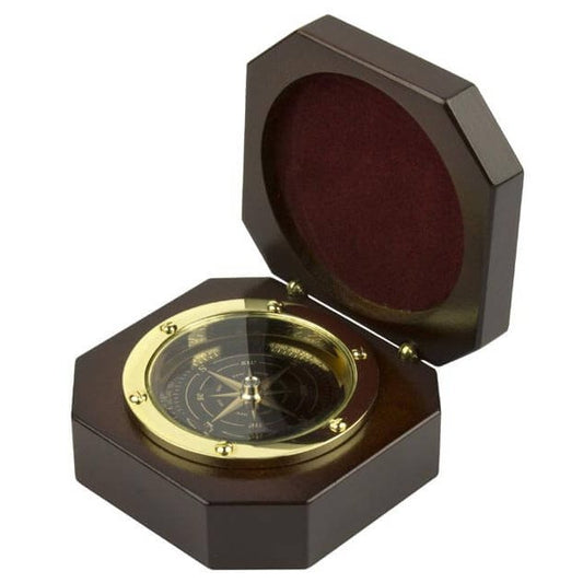 Compass In Wooden Box