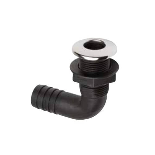 Plastic Skin Fitting 90 Deg With S/S Finish Cover - 3/4" 19mm