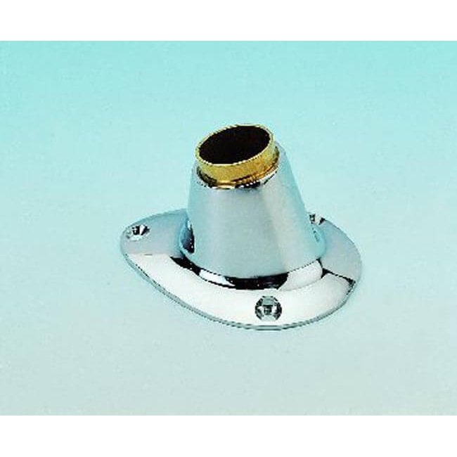 Teardrop Flagpole Staff Socket Chrome Brass