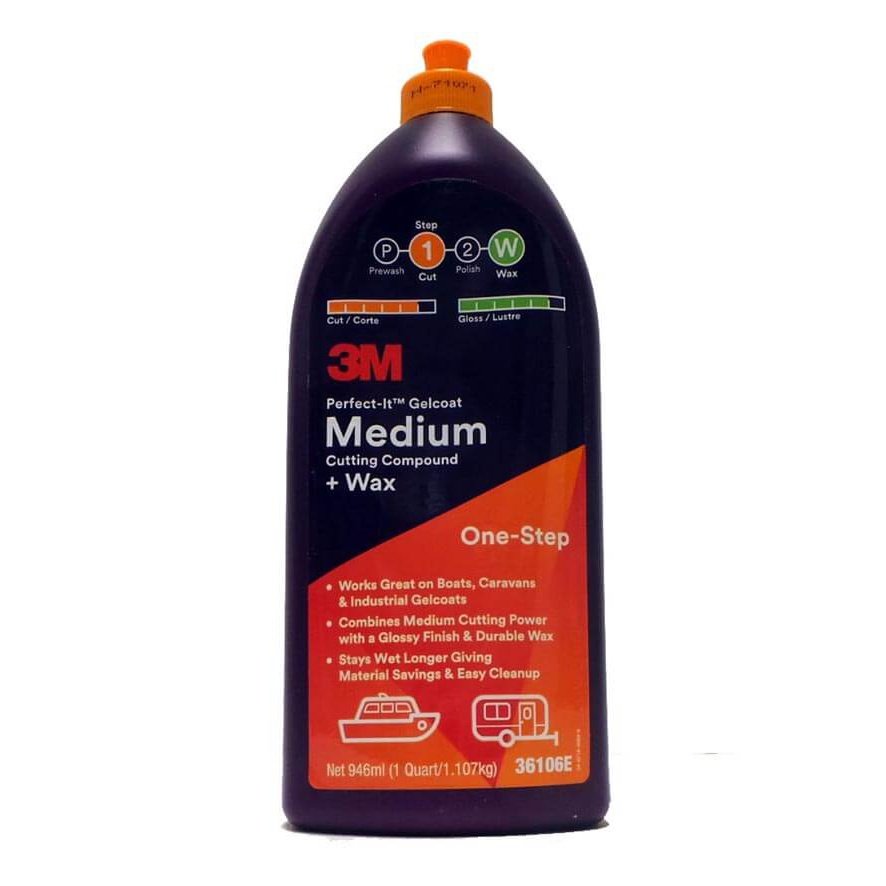 3M Perfect It Gelcoat Medium Cutting Compound + Wax One Step - 946ml