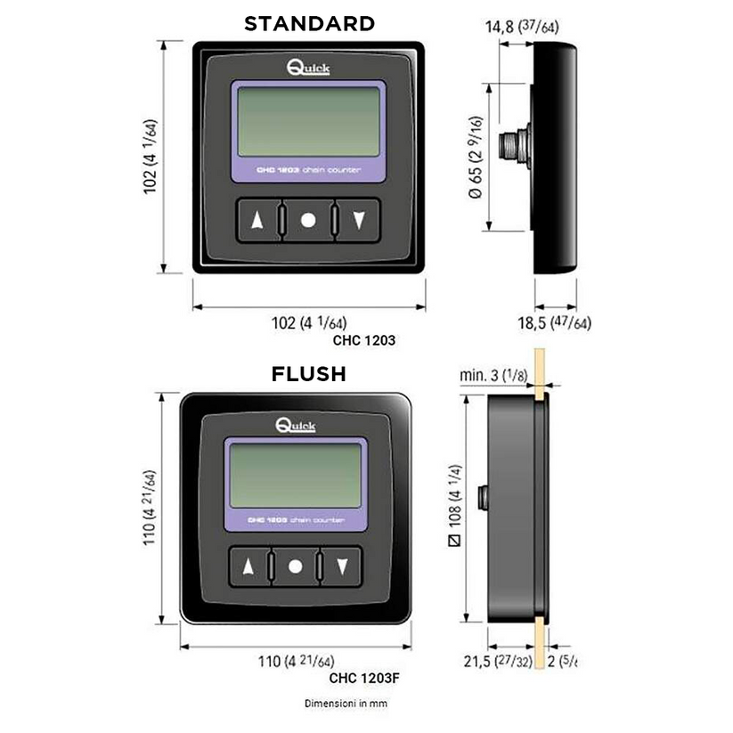 Quick CHC 1203 Panel Display Chain Counter & Windlass Switch - Flush ...