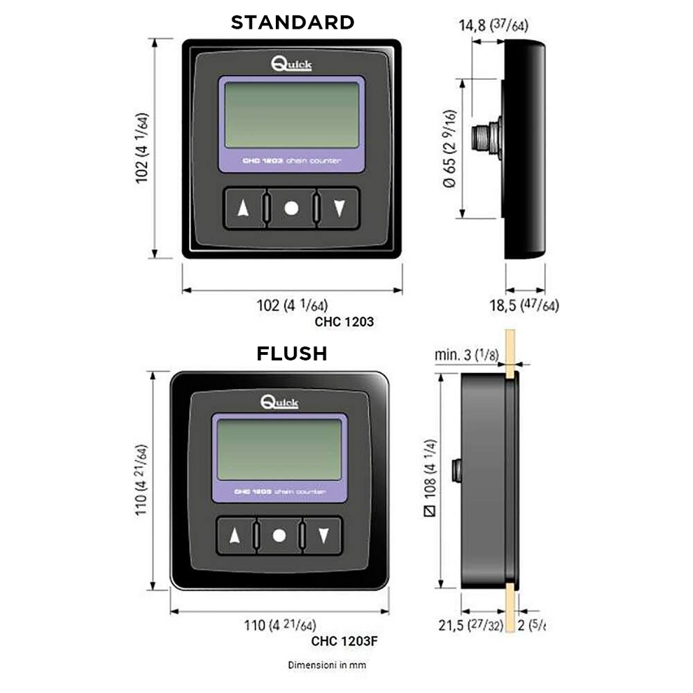 Quick CHC 1203 Panel Display Chain Counter & Windlass Switch Flush