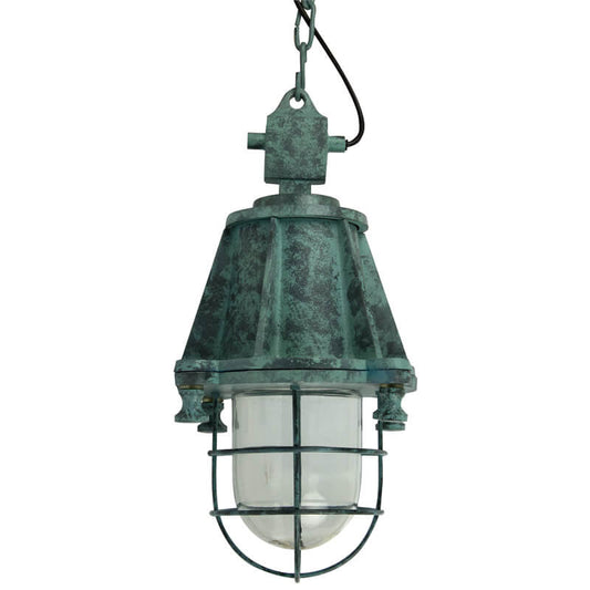 Antique Dockyard Pendant Light with Cage