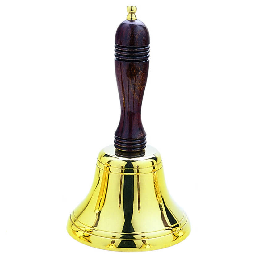 Nautical Cast Handbell - Brass - 114mm Dia