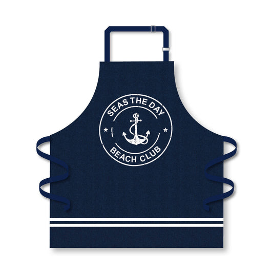 Nauticalia "Seas The Day" Navy Apron - 75x71cm