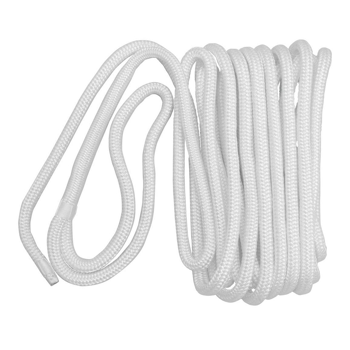 Double Braid Polyester Rope Mooring Line Dockline With Spliced Eye - 12mm x 10M - White