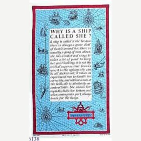 "Why is a Ship Called She?" Galley Cloth