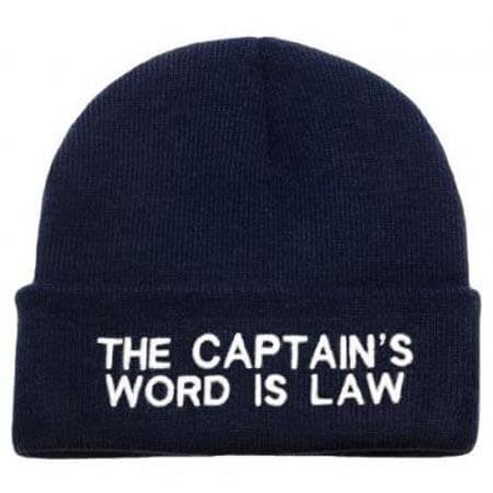 Knitted Beanie Hat - The Captains Word Is Law