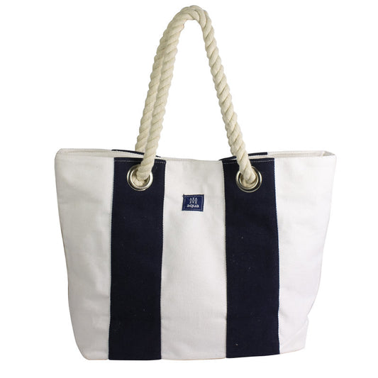 Nauticalia Canvas Beach Bag - Blue/White