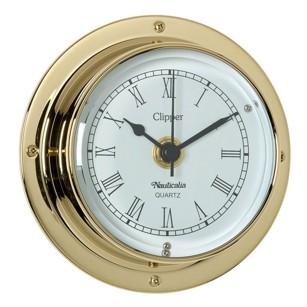 Antique Clipper Clock - Brass - 120mm