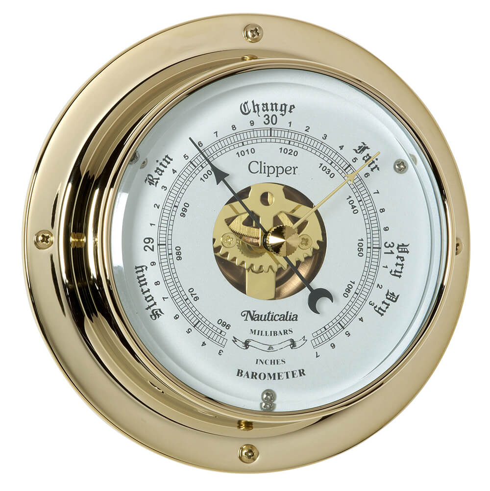 Antique Clipper Barometer - Brass - 120mm
