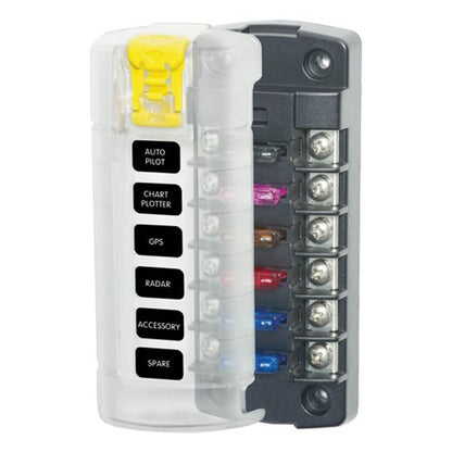 Blue Sea Fuse Block ST Blade 6 Independent Circuit with Cover