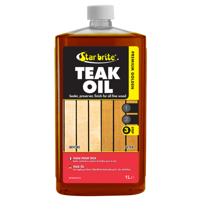 Starbrite Premium Golden Teak Oil Step 3 - 1L Litre