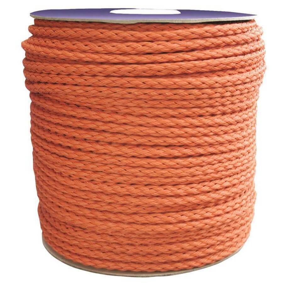 10mm Orange Polypropylene Floating Rope - 200m Coil - U090