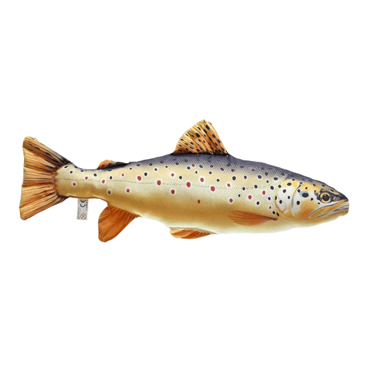 Gaby Fish Pillows Medium Brown Trout Freshwater Fish Pillow Cushion - 62cm