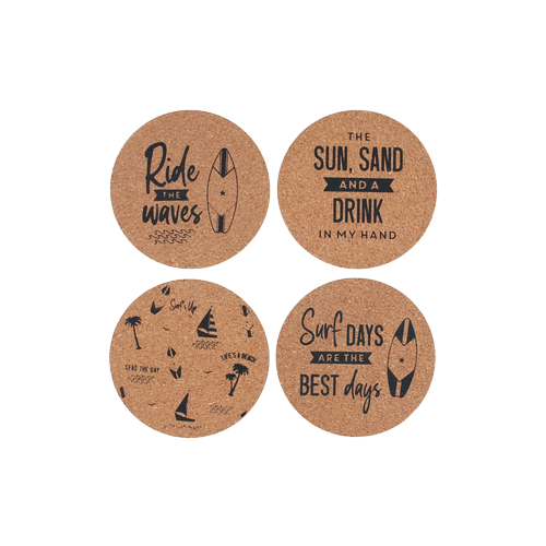 Surf's Up Cork Coaster Set Of 4