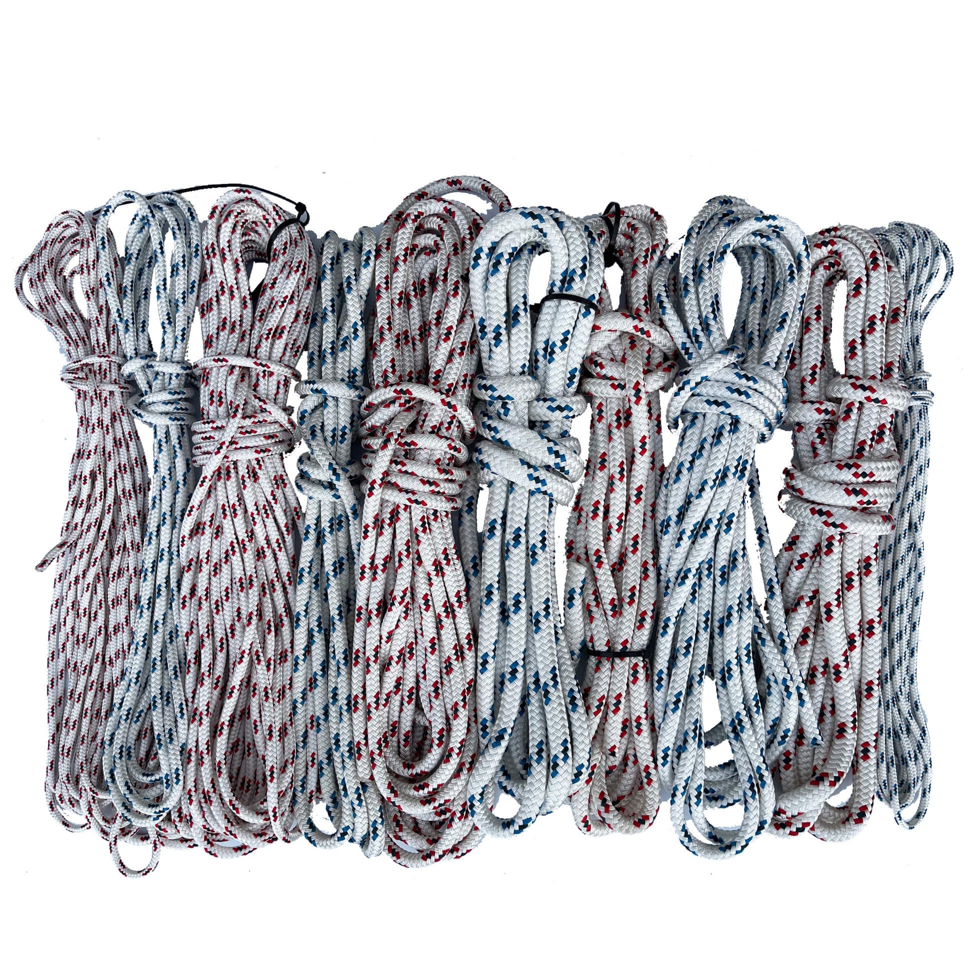 Ex-Display - 10 mtrs Liros 10mm End of Reel Offcut Braid on Braid Yacht Rope - Blue Flecks