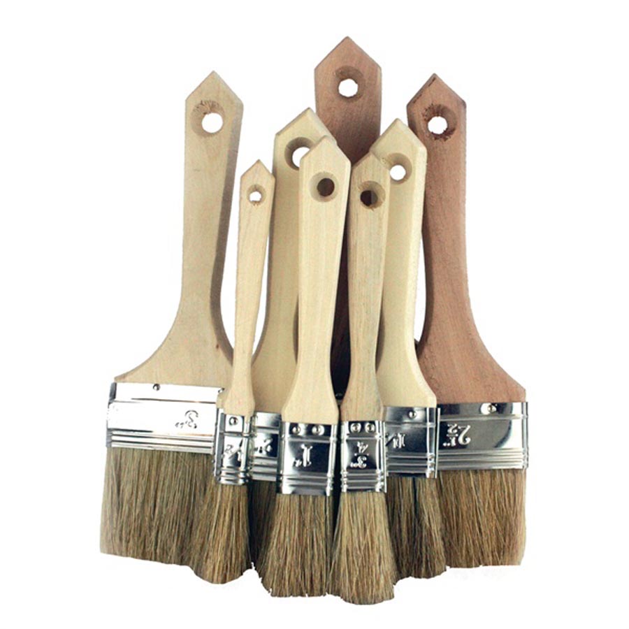 4" White Wooden Handle Brush