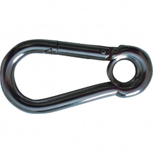 Stainless Steel 4mm Carbine Hook with Eyelet