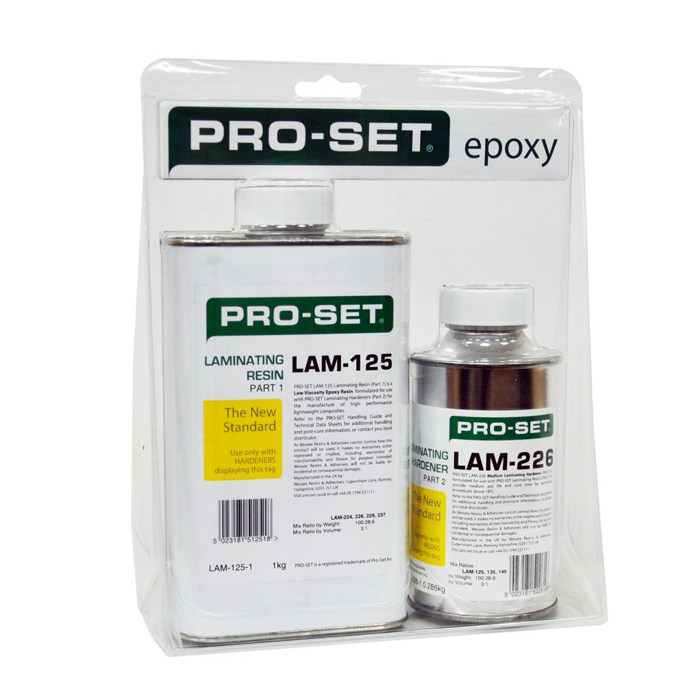 Pro-Set Laminating A Packs 125 Resin 5kg & 226 Hardener 1.3kg