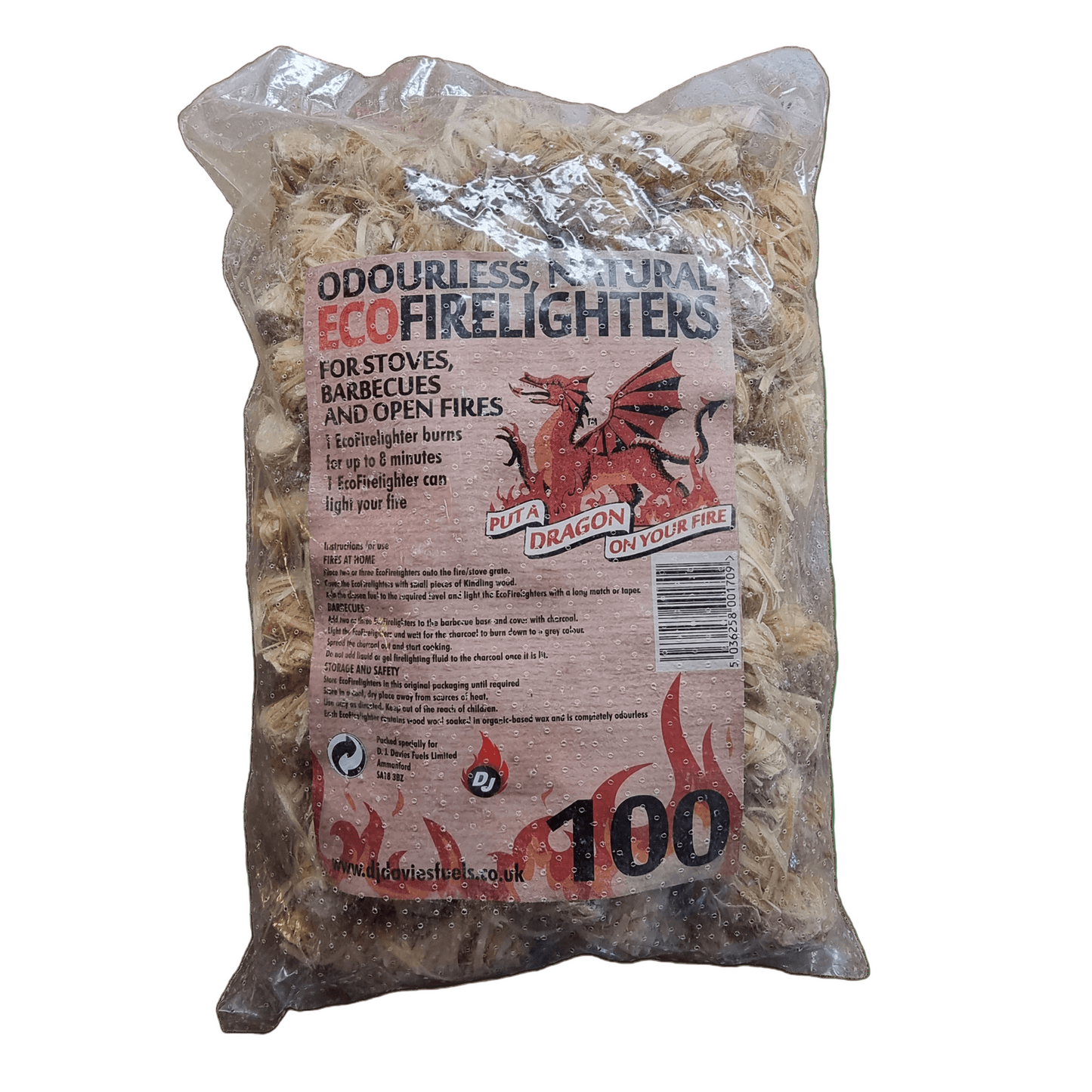 Eco Friendly Natural Wood Wool Firelighters 100 Pieces