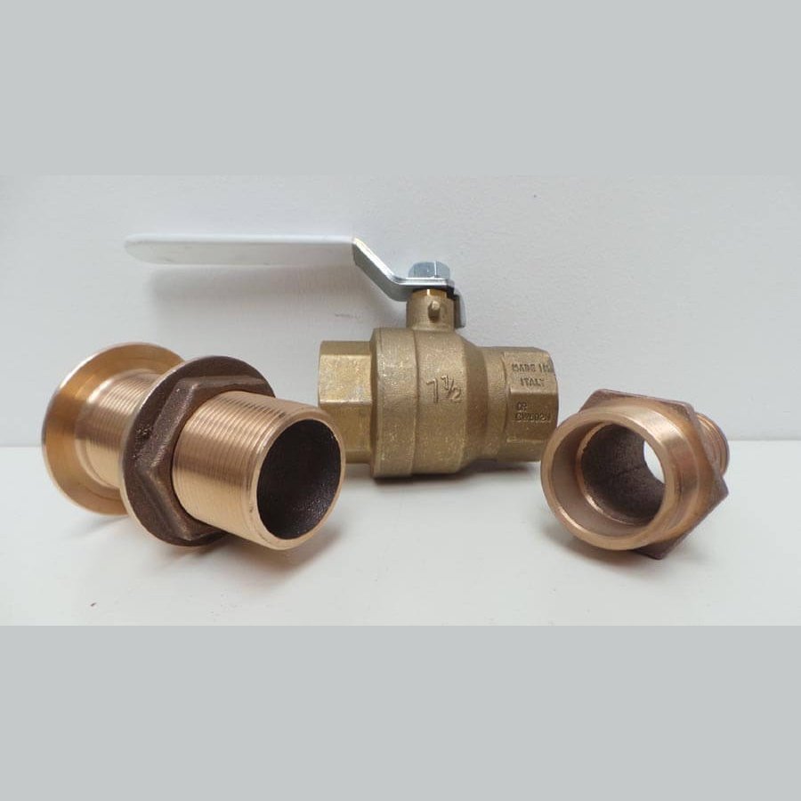 DZR Ball Valve, Skin Fitting & Hose Connector Assembly 3/4"