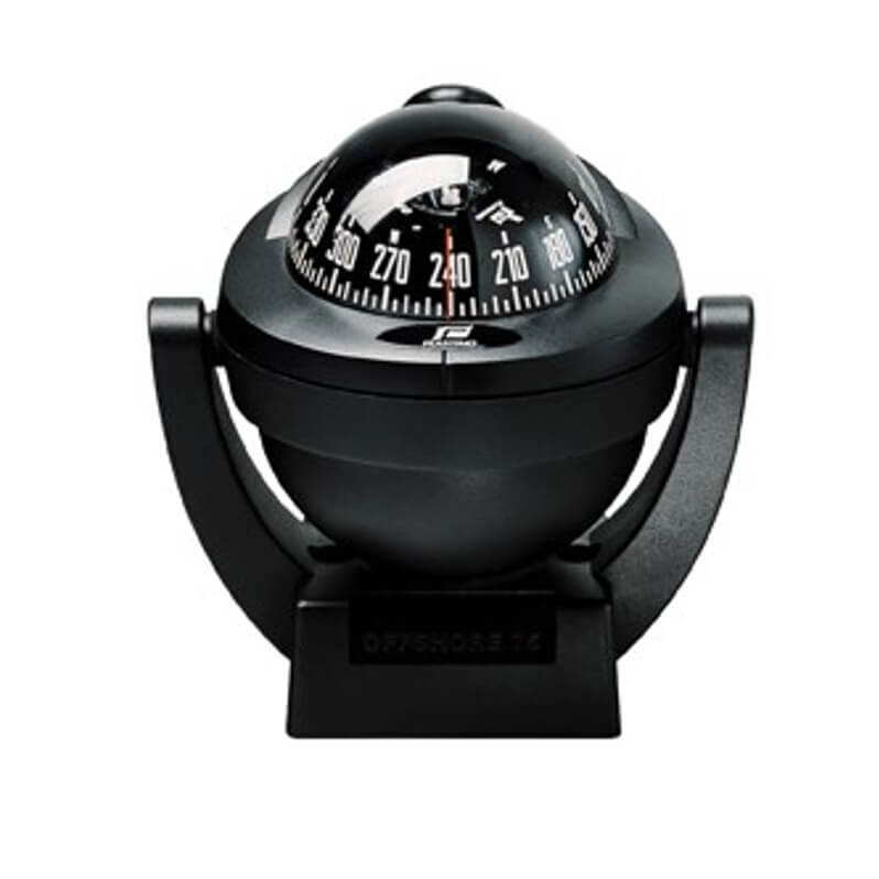 Plastimo Offshore 75 Compass With Bracket Black/Black Card - Zone ABC