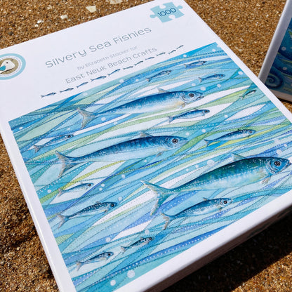 Fish - Seaside Jigsaw Puzzle 1000 pieces - Silvery Seas - Coastal Art by Elizabeth Stocker - East Neuk Beach Crafts