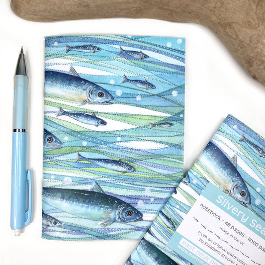 Small Fish Notebook - A6 Pocket Notepad with Lined Paper - Seaside Stationery