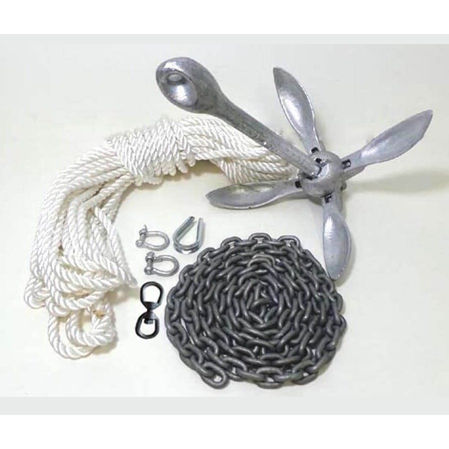 Grapnel Galvanised Steel Premium Anchor Kit - 3.2 KG