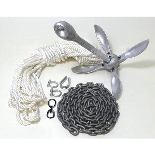 Grapnel Galvanised Steel Premium Anchor Kit - 1.5 KG